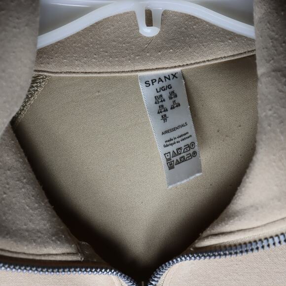 Spanx AirEssentials Half Zip Pullover Sand Beige Size L - Picture 3 of 4